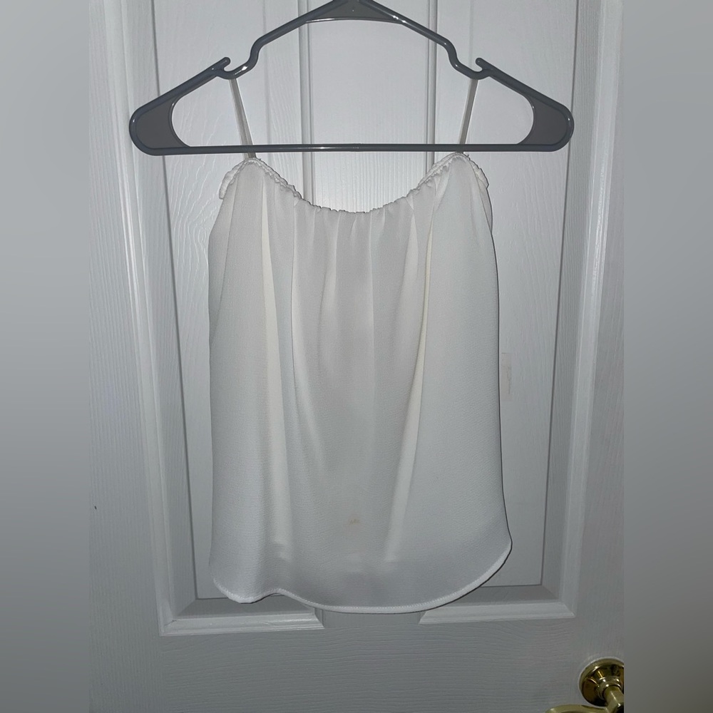 White Strapless top